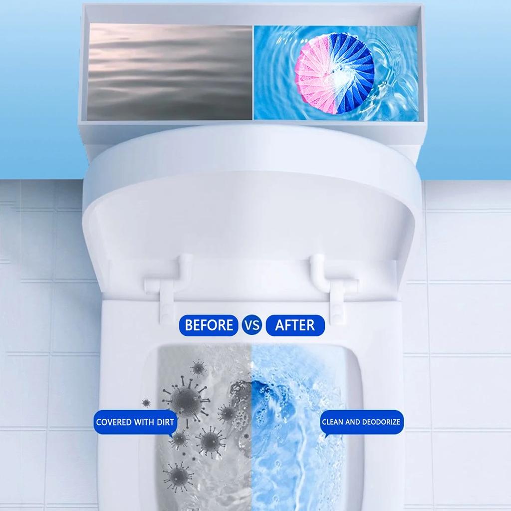 Drop-In & Forget Toilet Cleaner Tablets – Automatic Tank Cleaner, No Scrubbing Needed, Continuous Blue Clean for 30 Days, Fresh Scent