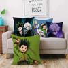 Hot Anime Comics Hunter×Hunter Pillow Covers Cartoon Sofa Decorative Home Double-Sided Printing Short Plush Cute Cushion Cover