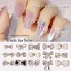 Japanese Style Rhinestone and Pearl Bow Nail Art Accessories