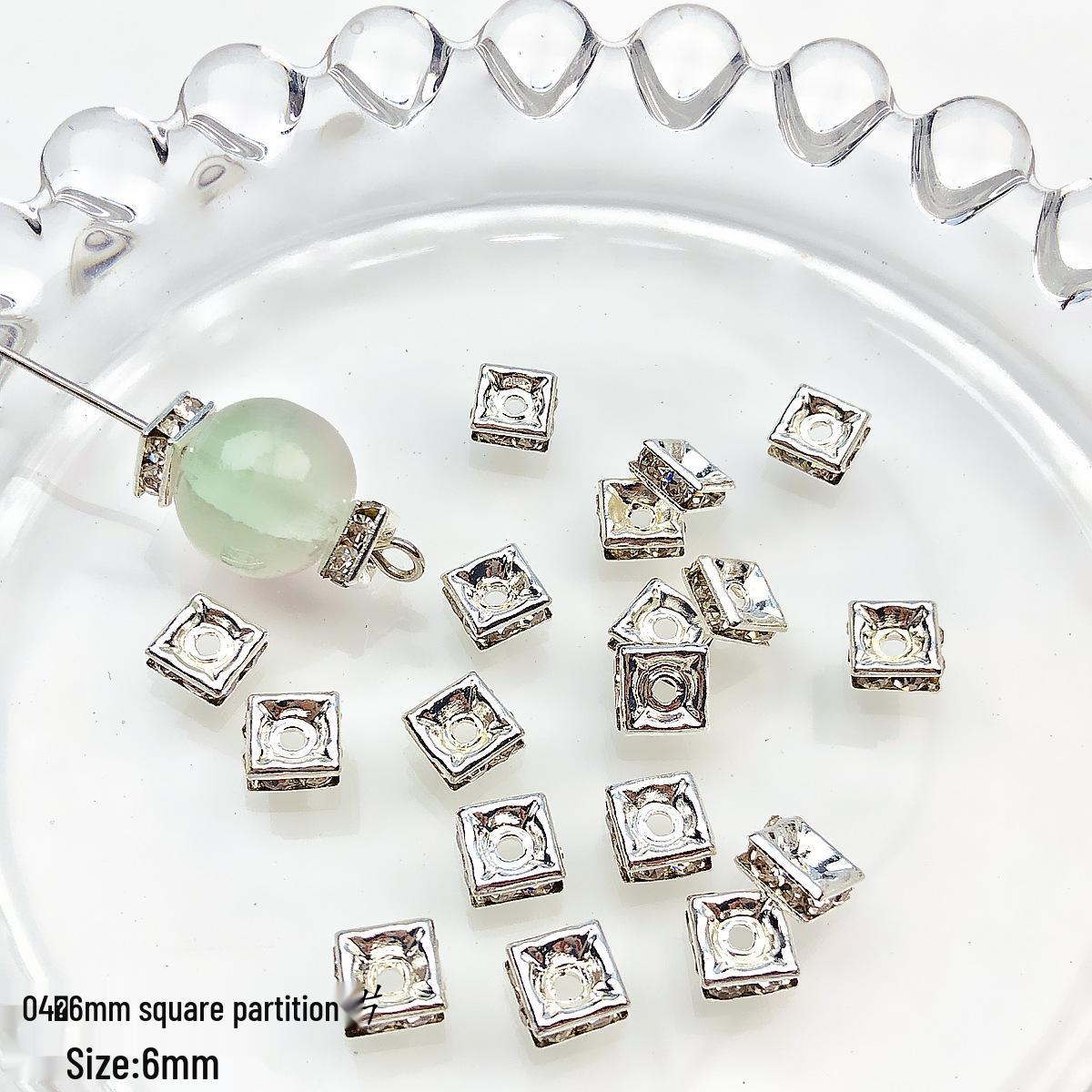 

10 шт. полых бусин-разделителей со стразами для изготовления украшений своими руками