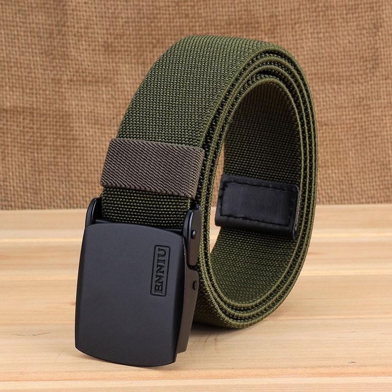 TUSHI Alloy Buckle Elastic Canvas Pants Belt Youth Nylon