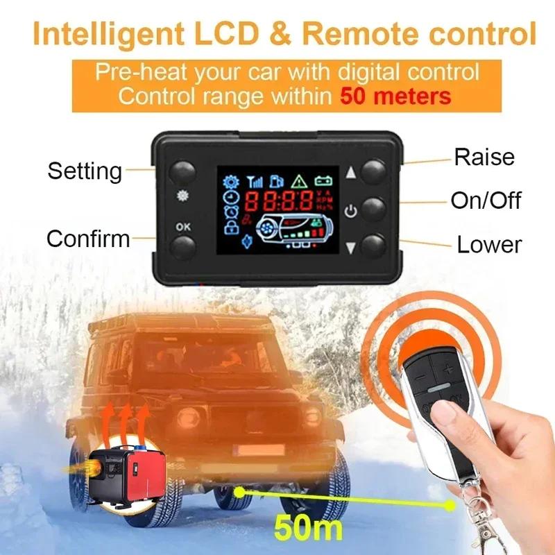 5KW Diesel Parking Heater 12V 24V 220V 3 in 1 Auxiliary Air Heater LCD Remote Control Engine Preheater For Truck Van RV Boat