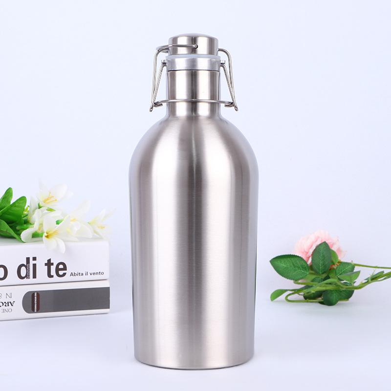 32/64 uncí Domácí pivo Growler 304 Nerezová ocel Domácí pivo Výklopný uzávěr Láhev na pivo Growler Víčko bez BPA