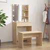 VidaXL Vanity Set with LED Cosmetic Table Makeup Dressing Table Jewelry Table Bedroom Sonoma Oak 3114133