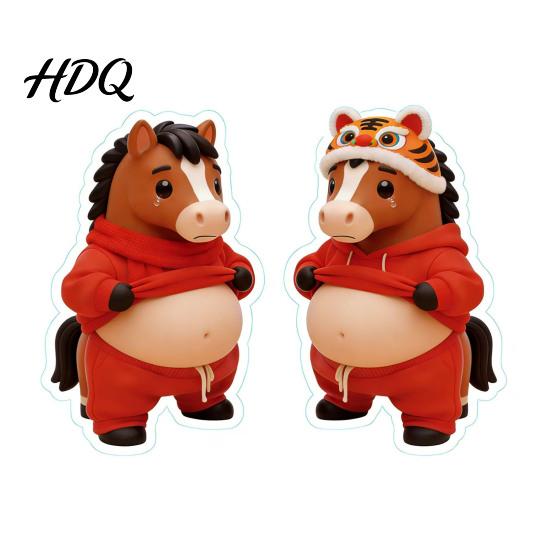 Animal Shaped Bumper 1 Pair 3D Elastic Belly Sticker Anxiety Stress Relief Cartoon Easy Install Decal with Fat Tummy Pinch Anti-collision Safety