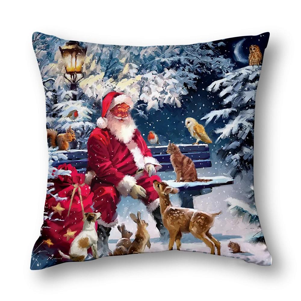 Christmas Decor Cushion Cover Winter Decor Bed Decor Pillow Cover Sofa Decor Cushion Cover Home Decor 40X40 45X45 50X50 60X60Cm