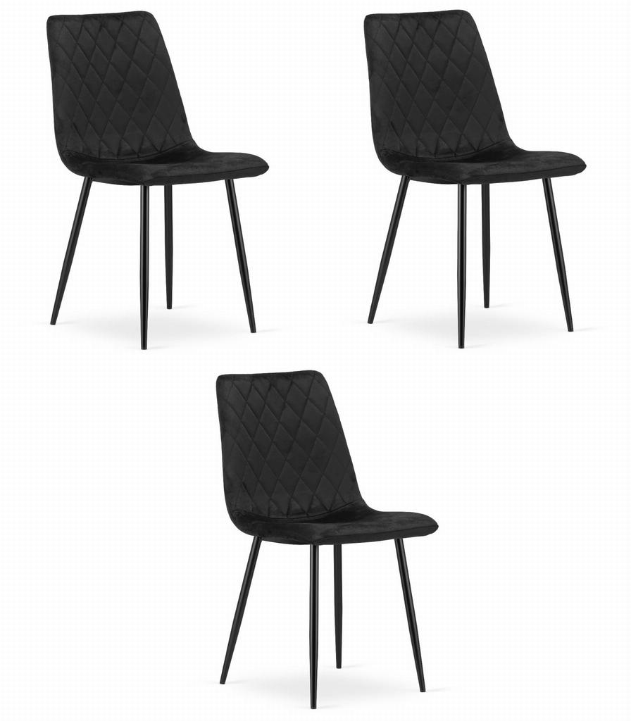 TURIN chair - black velvet x 3