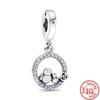 925 Copper Cute Animal Series Cat Dog Elephant Unicorn Bird Pendant Lucky Beads Fit Original Pantaro Charms Bracelet DIY Zircon