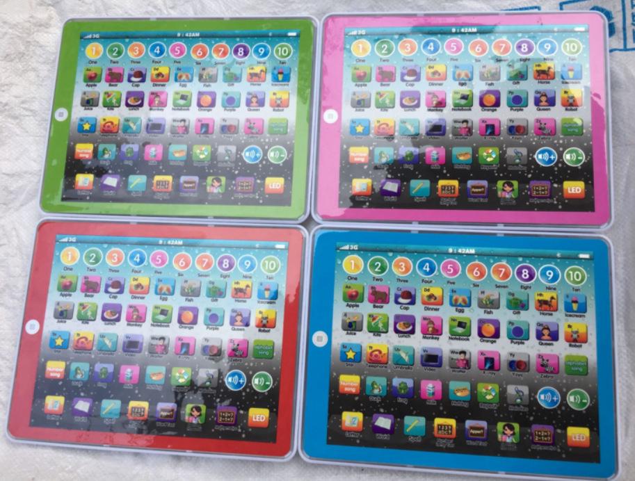 Children s Interactive Learning Tablet Toy: English Educational Story Simulator with Lights