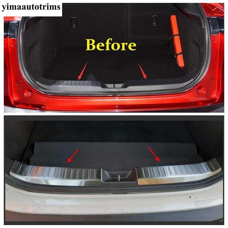 Rear Trunk Door Sill Plate Panel Guard Anti Scratching Protection Cover Trim Stainless Accessories For Mazda CX-30  - 2025