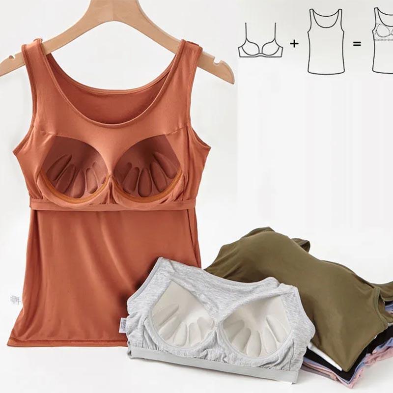 Summer Top with Five-finger Cup Chest Pad Camisole Ladies Multicolor Large Size Wide Shoulder Strap Women Lingerie Top