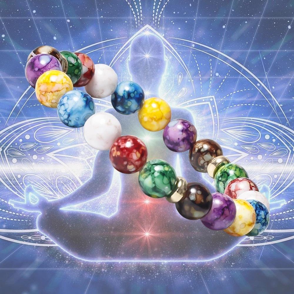 Colorful Beads Yoga Balancing Energy Beads Volcanic Stone Bracelet Necklace Bracelet