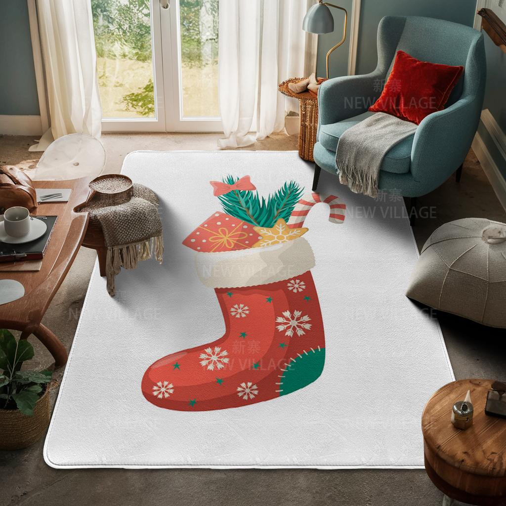 House Entrance Carpet Home Door Mat Living Room Bath Foot Bathroom Non-slip Water Absorption Rugs Bath Merry Christmas Winter