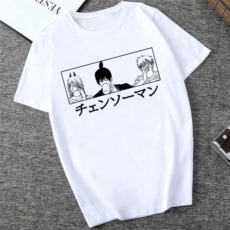 Chainsaw Unisex Anime Denji Pochita Makima Printed Tshirt Unisexs and Womens Tshirt Unisexs Top Sports Tshirt Unisexs Tshirt Summer