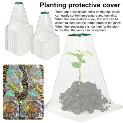 10/20 Pcs Garden Cloche Clear Mini Greenhouse with Rotatable Vent Reusable Plant Protector for Outdoors Plants Frost Freeze Protection