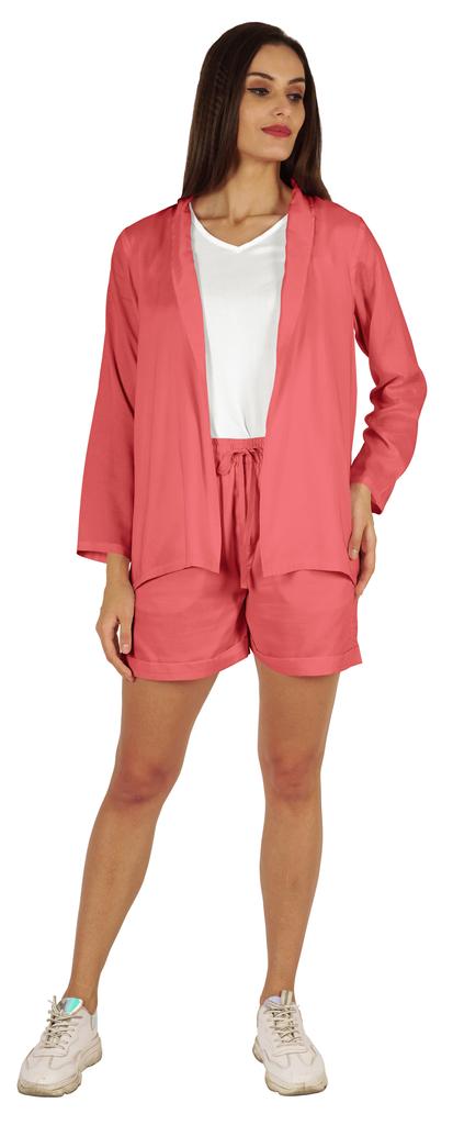 Inkmeso Elegant Shrug  & Shorts Set For Women  s 3 Piece Outfits Loungewear Summer