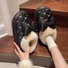 New cotton shoes women's autumn and winter new outer wear fashion bow thick-soled non-slip waterproof velvet warm snow boots