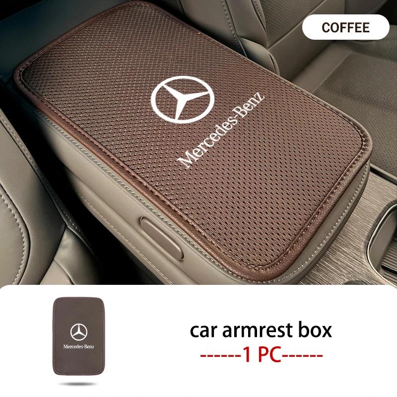 Ice Silk Car Armrest Box Center Console Protection Pad For Mercedes Benz C180 C300 W124 W176 W177 C200 C260 GLC CLE CLA AMG KUVWX1
