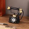 Retro Artificial Telephone Model Resin Telephone Metal Ornament  Office Desk Decor