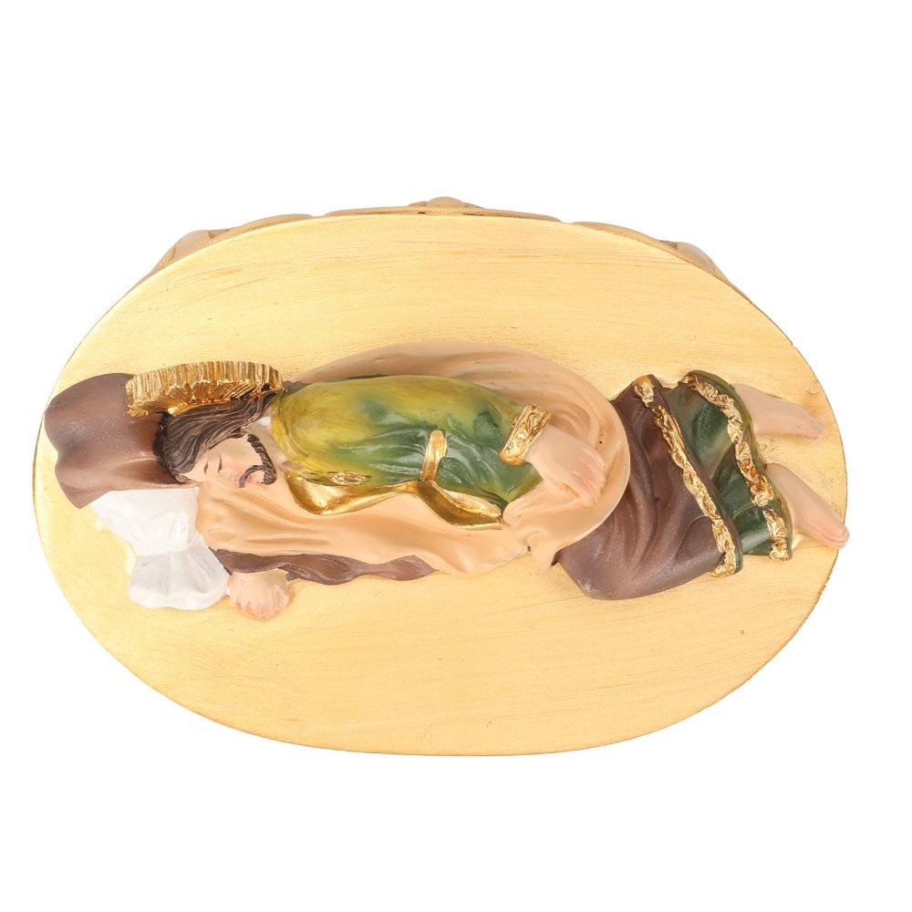 2pcs Resin Rosary Jewelry Box Hand-Painted Gold Saint Statue Box Exquisite Workmanship 5.8 Inches Religious Gift Box