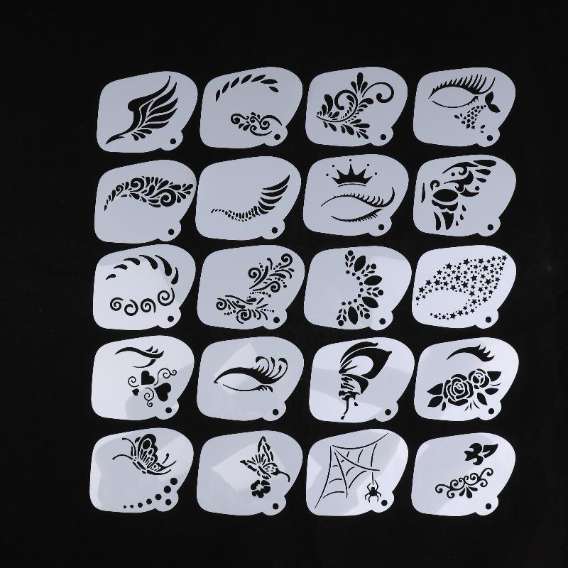 Face Paint Stencils Professional Body Art Paint Stencils Reusable For Adults Kids Easily Use Templates For Parties Makeup Tools