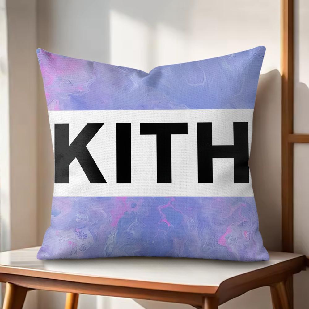 Classic Logo KKITH Cushion Cover Natural Linen Organic Fabric DoubleSided Printing Couch Pillow Covers Home Decor