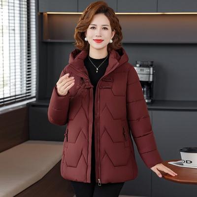 Winter New Hooded Cotton-padded Jacket Medium Warm Cotton-padded Jacket Thickened Versatile Cotton-padded Jacket Women