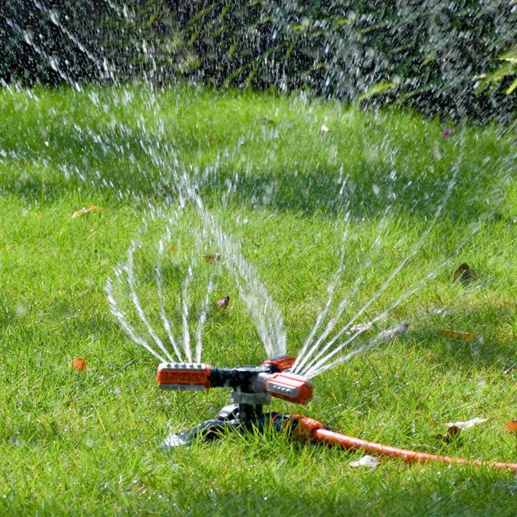 360 Grad Drehbarer Gartensprenger Einstellbarer 3-Arm Rasensprenger Bewässerungssystem Outdoor Garten
