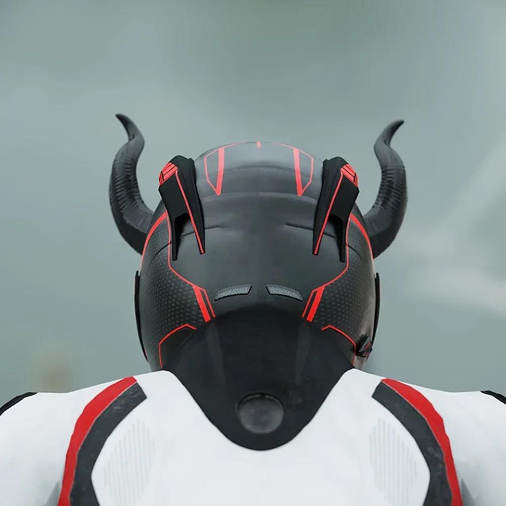 2PCS Motorcycle Helmet Devil's Horns Style Decoration Motorbike Helmet Accessories Stickers Cosplay Styling with Sucker Helmet Communication 7