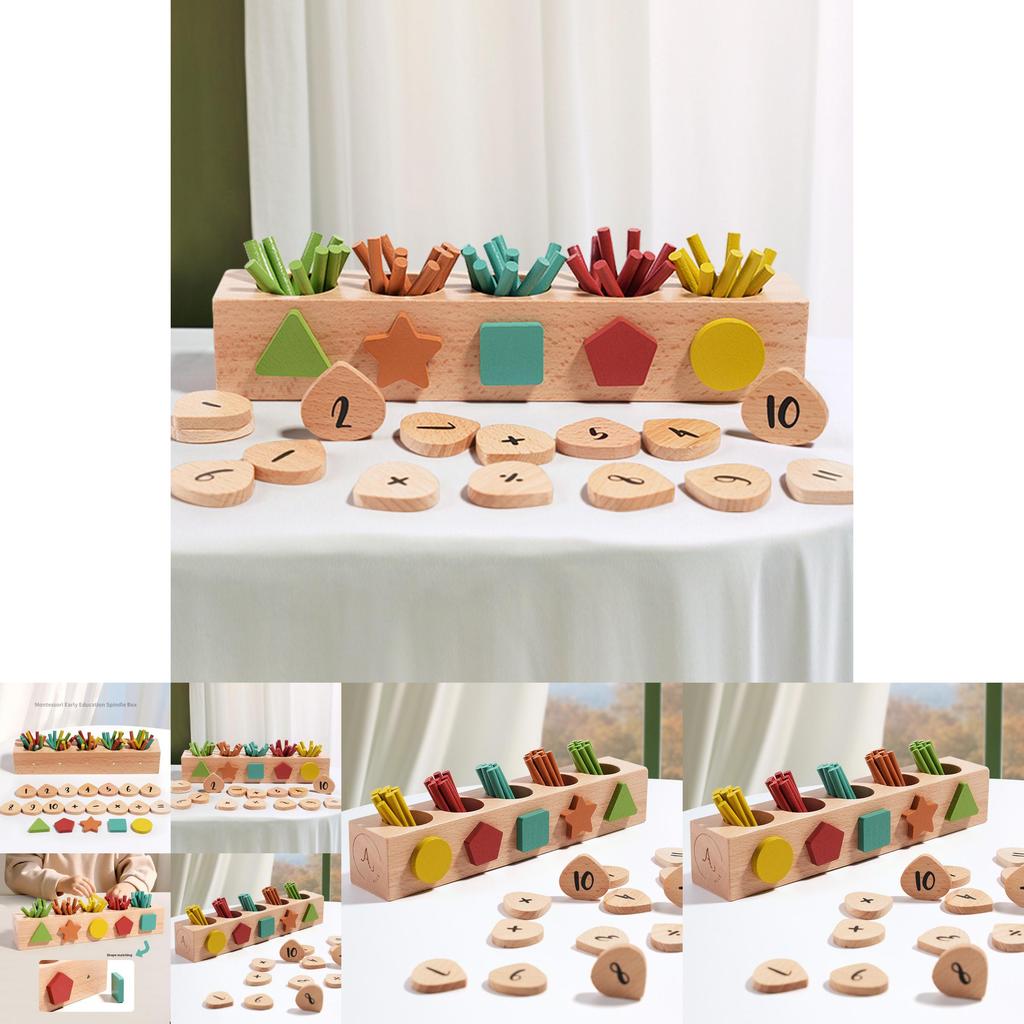 Wooden Educational Block Set With Shape Matching For Toddlers Learning