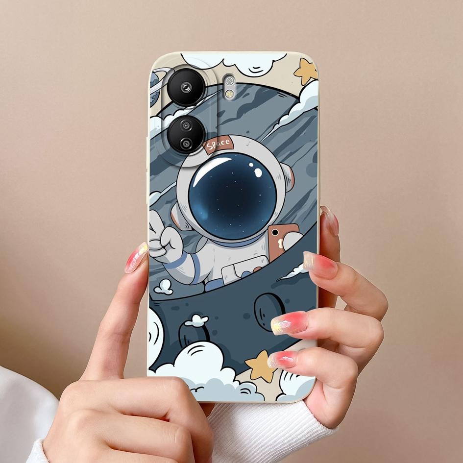 Για Xiaomi Redmi K70 Pro K70E 13C Note 13 Pro+ K60 Ultra 13R Πίσω κάλυμμα Luxury Matte Liquid Silicone Protective Astronaut Bumpers