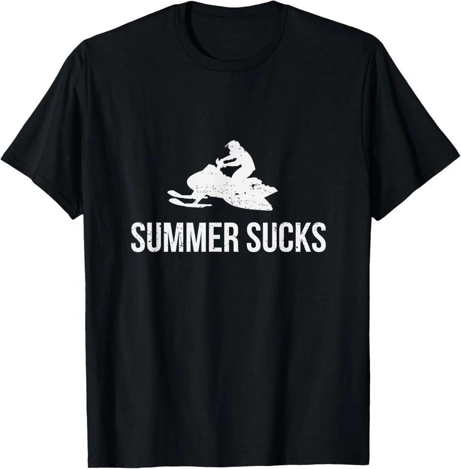 Summer sucks Snowmobile Funnt Humor T-Shirt XL