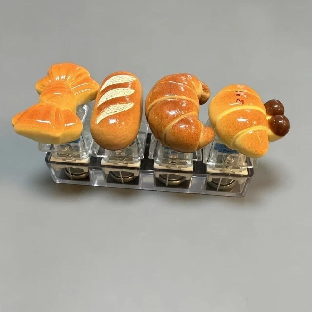 Bread Keycap Anti-stress Toy Pendant Mechanical Fidget Keychain Decompression Gift W