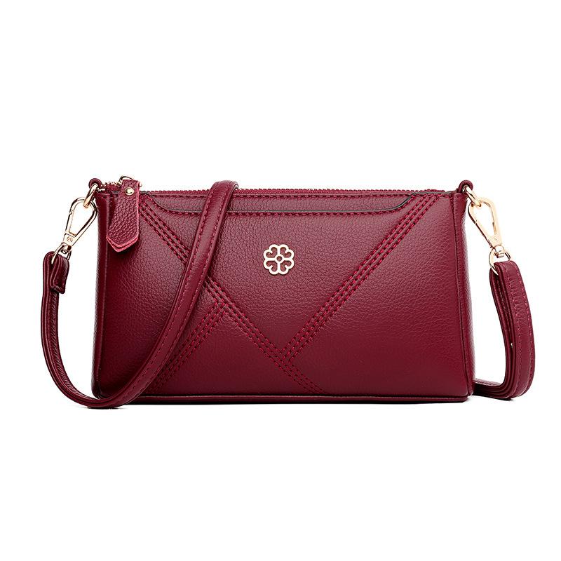 Crossbody bag women's small bag 2025 spring and summer new textured soft leather mobile phone change bag mother clutch bag