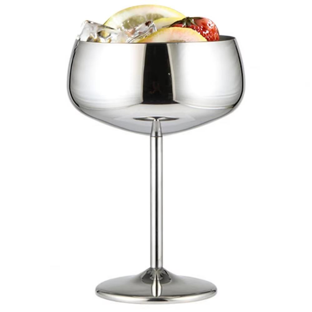 Rostfreies Edelstahl-Cocktailglas 450ml Weinglas Vintage Sektglas Küche