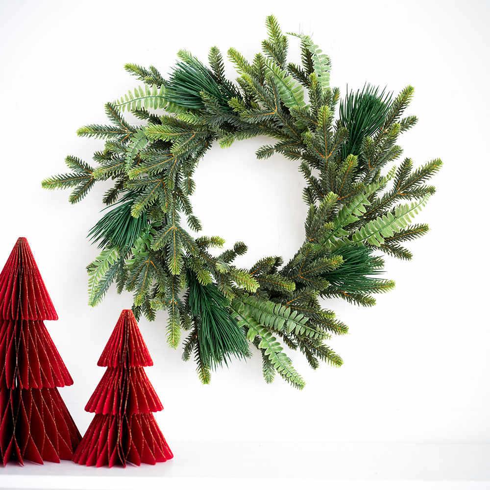 Forest Style PE Christmas Wreath for Door Hanging Decor