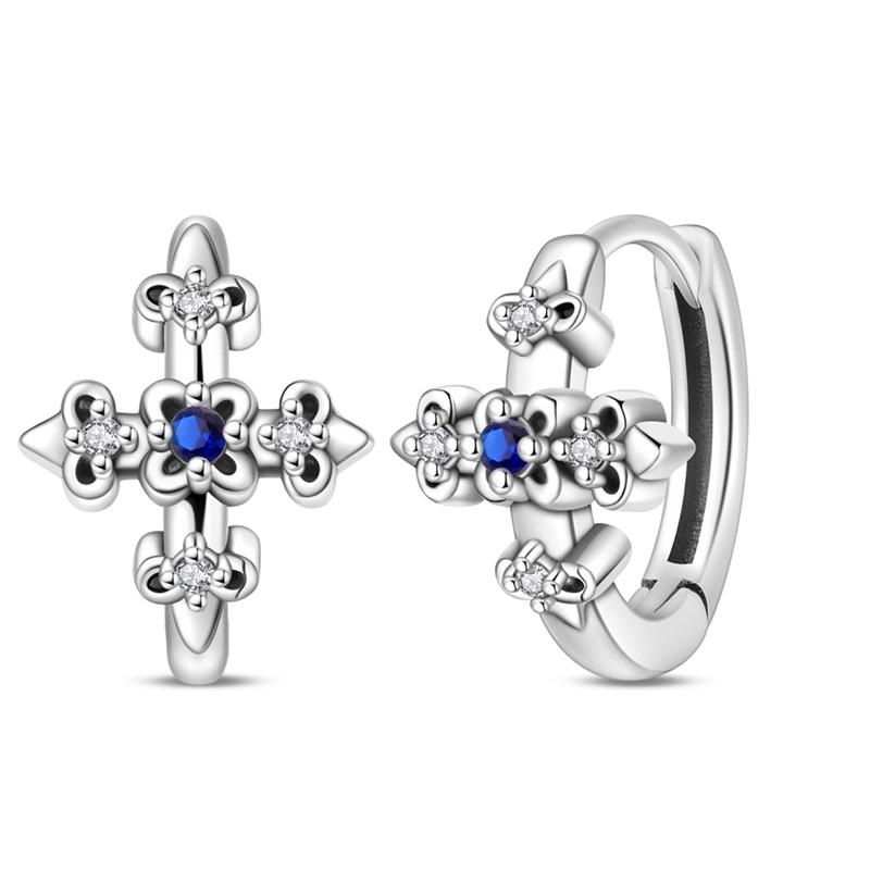 Fashion Spring Series Earrings For Women 925 Silver Color Butterfly Dragonfly Flower Heart Shaped Ear Studs Fine Jewelry Couple