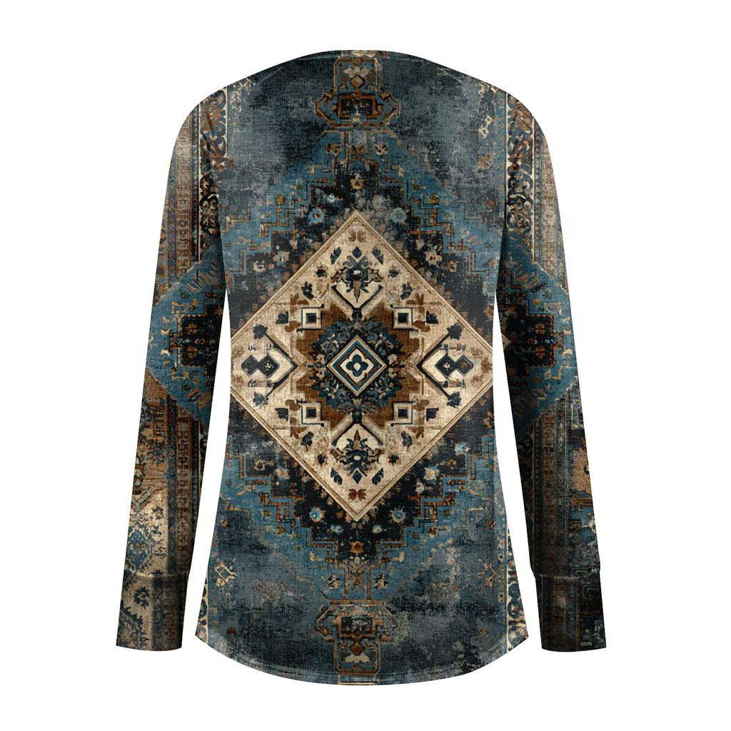 Womens Oversized Sweatshirt Graphic Sweater Long Sleeve Drop Shoulder Round Shirt Tops Vintage Clothes