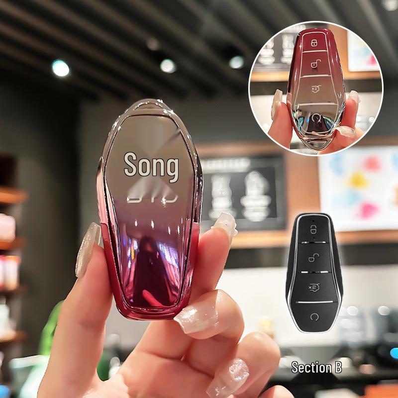 BYD Key Case for Han, Dolphin, Seagull, Mini, Yuan, Tang, Song Pro, and Qin Plus.