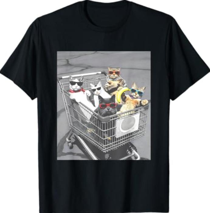 Cat Gang Shopping Cart T-Shirt