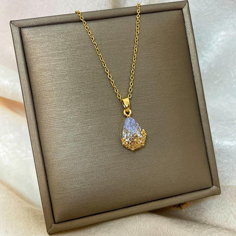 18K Vergoldete Kupfer Schlüsselbeinkette mit Abakus Kürbis Schwan Design.