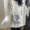 Pleated Handle INS Shoulder Bag PU Pendant Fashion Crossbody Bags Solid Color Hand Bag  Girls