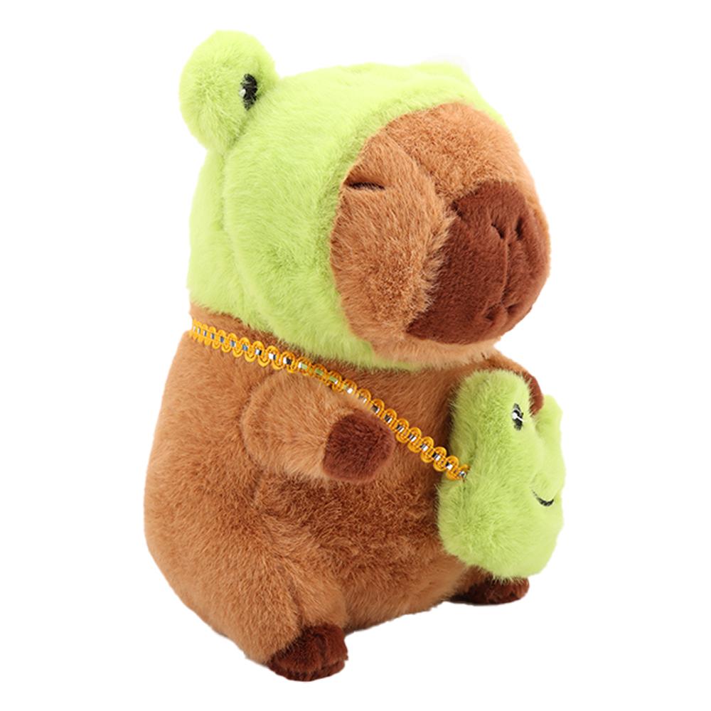 22cm Cute Frog style Capybara Plush Toy Movie Stuffed Animals Adorable Stuffed Capibara Dolls Birthday or Holiday Gifts for Kids