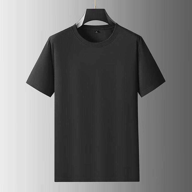 Dibenze Men's Plus Size Round Neck Cool Touch T-Shirt