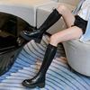 Módní vysoké šněrovací boty zvyšující výšku pro podzim/zimu Nové boty s kulatou špičkou a silnou podrážkou Pohodlné dlouhé boty pro ženy