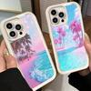 Pink Sunset Beach Dreamy Scenery Phone Case for iPhone 16 17 Air 16E 15 Pro Max 14 Plus 13 12 Mini Capa Soft Shell Silicone Fund
