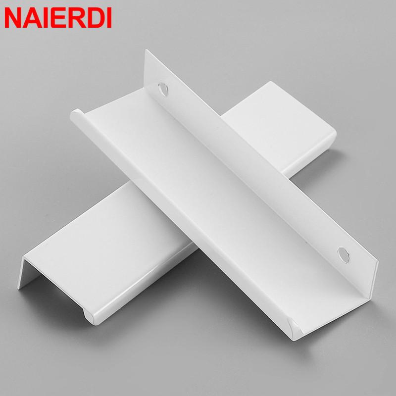 NAIERDI 800mm Maniglie Nascoste Bianche per Mobili Manopole per Cassetti Maniglia Lunga in Lega di Alluminio Maniglie per Mobili di Cucina Manopola per Armadio
