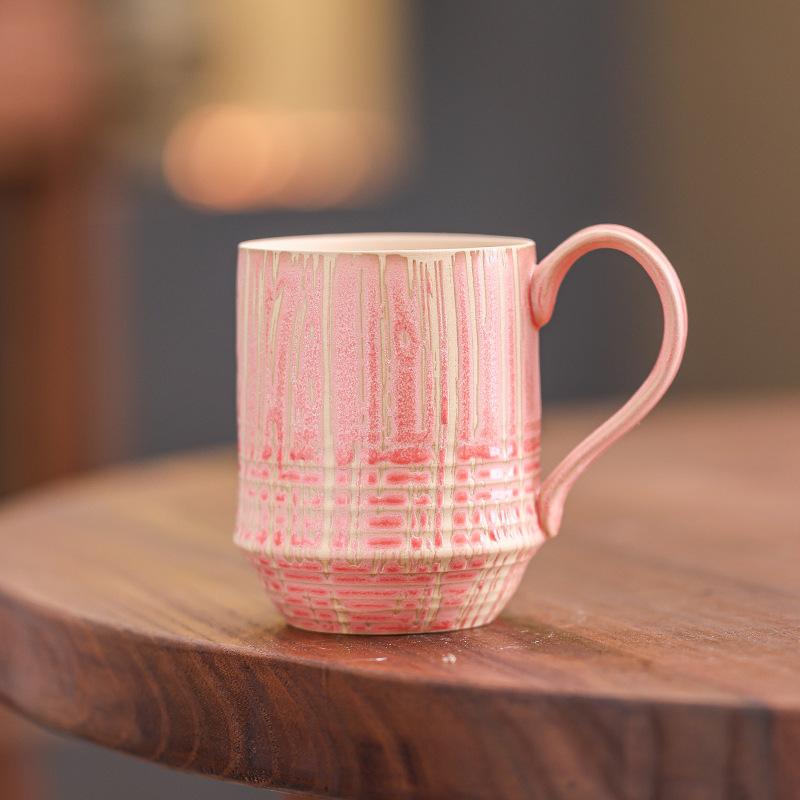 Nordic Ceramic Coffee Cup Latte Latte Flower Afternoon Tea Cup High Value Household Water Cup Mug