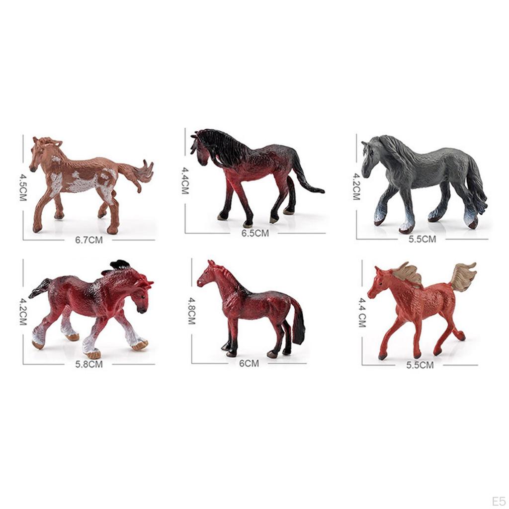 6 Pieces Horse Figure Models, Miniature Collection Party Favors Farm Animals Figures for