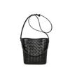 Leather Handbag for Women, Woven Bucket Bag, Light Luxury Crossbody Bag, Casual Shoulder Bag